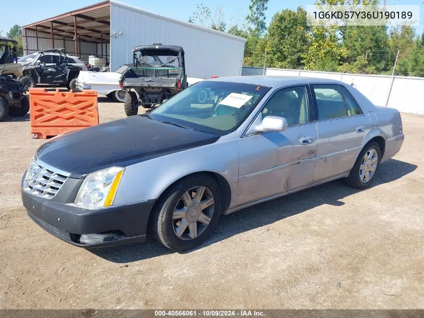 2006 Cadillac Dts Standard VIN: 1G6KD57Y36U190189 Lot: 40566061