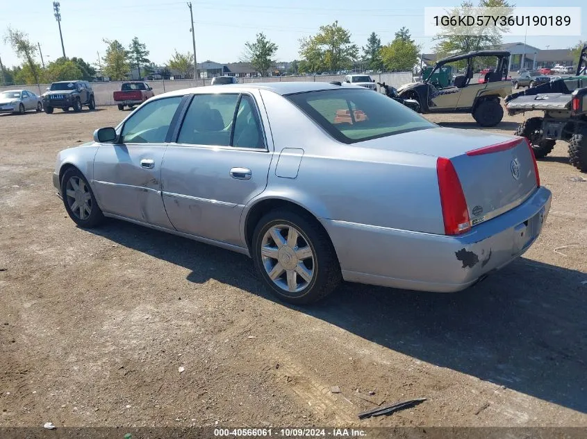 2006 Cadillac Dts Standard VIN: 1G6KD57Y36U190189 Lot: 40566061