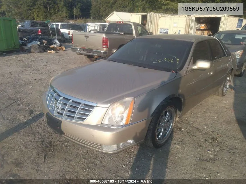 2006 Cadillac Dts Standard VIN: 1G6KD57Y06U209569 Lot: 40587109