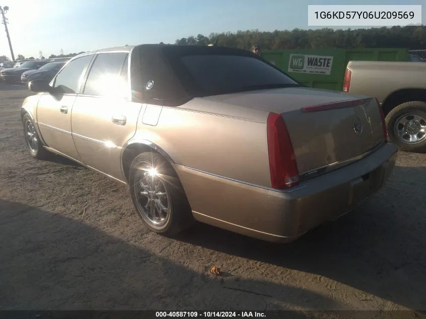 2006 Cadillac Dts Standard VIN: 1G6KD57Y06U209569 Lot: 40587109