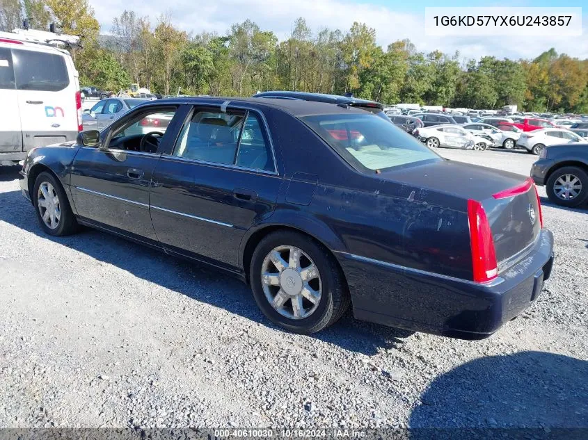 2006 Cadillac Dts Standard VIN: 1G6KD57YX6U243857 Lot: 40610030