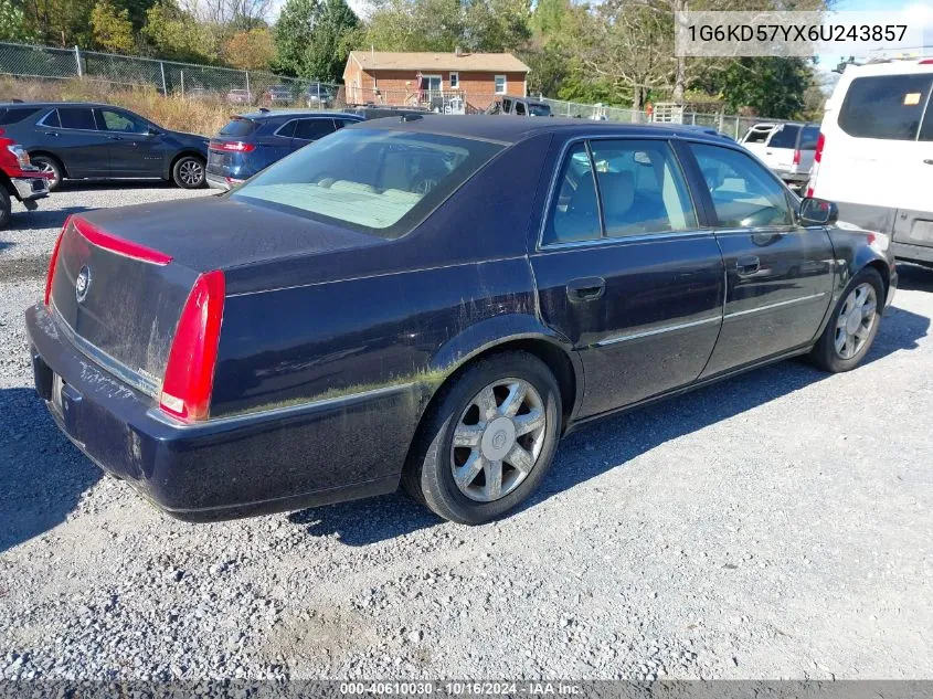 2006 Cadillac Dts Standard VIN: 1G6KD57YX6U243857 Lot: 40610030