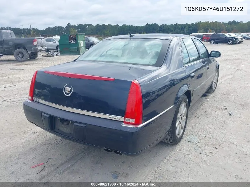 2006 Cadillac Dts Standard VIN: 1G6KD57Y46U151272 Lot: 40621939