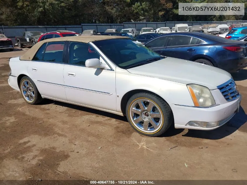 2006 Cadillac Dts Standard VIN: 1G6KD57YX6U201432 Lot: 40647755