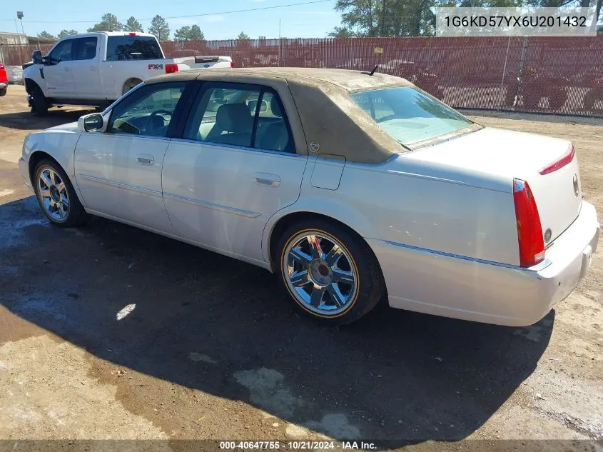 2006 Cadillac Dts Standard VIN: 1G6KD57YX6U201432 Lot: 40647755