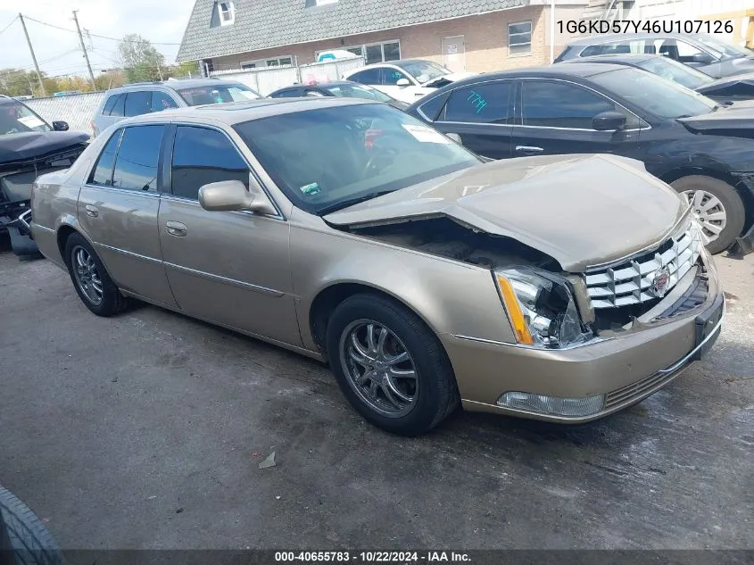 2006 Cadillac Dts Standard VIN: 1G6KD57Y46U107126 Lot: 40655783