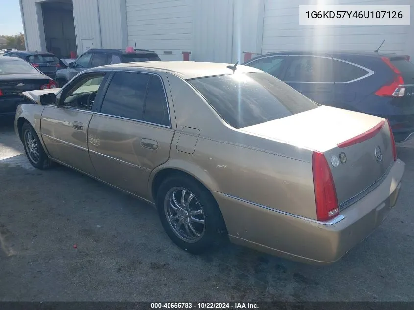 2006 Cadillac Dts Standard VIN: 1G6KD57Y46U107126 Lot: 40655783