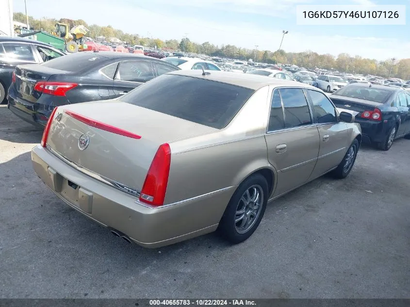 2006 Cadillac Dts Standard VIN: 1G6KD57Y46U107126 Lot: 40655783