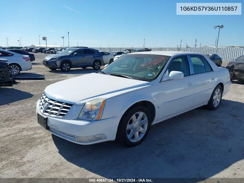 2006 Cadillac Dts Standard VIN: 1G6KD57Y36U110857 Lot: 40657124