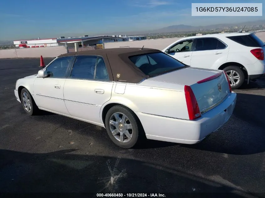 2006 Cadillac Dts Standard VIN: 1G6KD57Y36U247085 Lot: 40660450