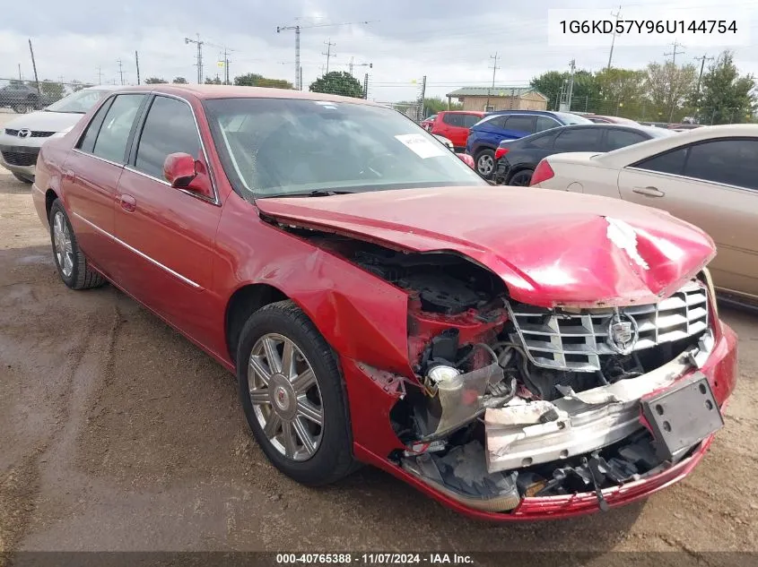 2006 Cadillac Dts VIN: 1G6KD57Y96U144754 Lot: 40765388