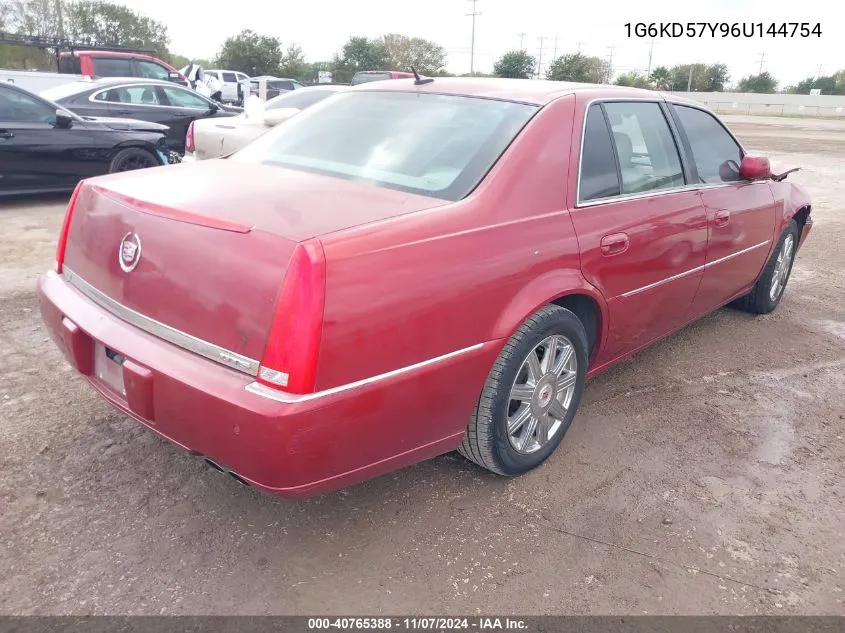 2006 Cadillac Dts VIN: 1G6KD57Y96U144754 Lot: 40765388