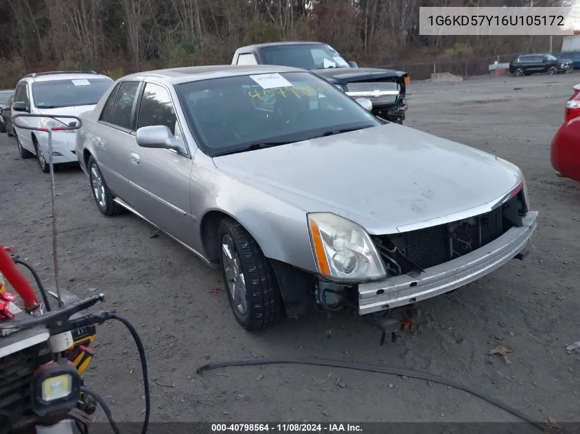 2006 Cadillac Dts VIN: 1G6KD57Y16U105172 Lot: 40798564