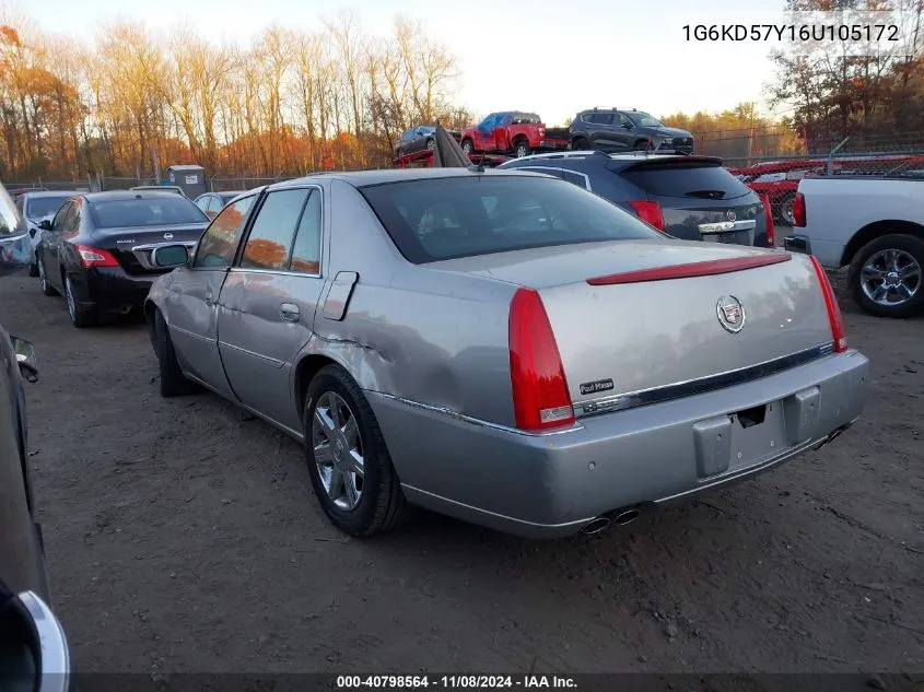 2006 Cadillac Dts VIN: 1G6KD57Y16U105172 Lot: 40798564