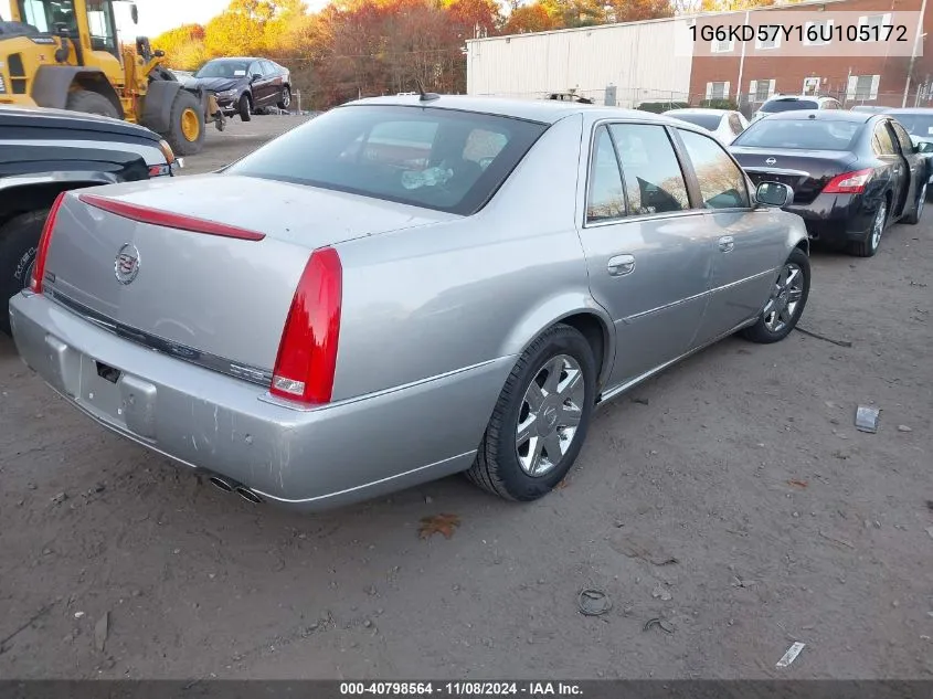 2006 Cadillac Dts VIN: 1G6KD57Y16U105172 Lot: 40798564