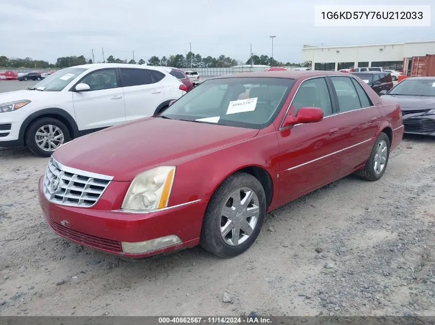 2006 Cadillac Dts VIN: 1G6KD57Y76U212033 Lot: 40862567