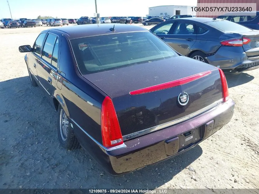 2007 Cadillac Dts VIN: 1G6KD57YX7U233640 Lot: 12109875