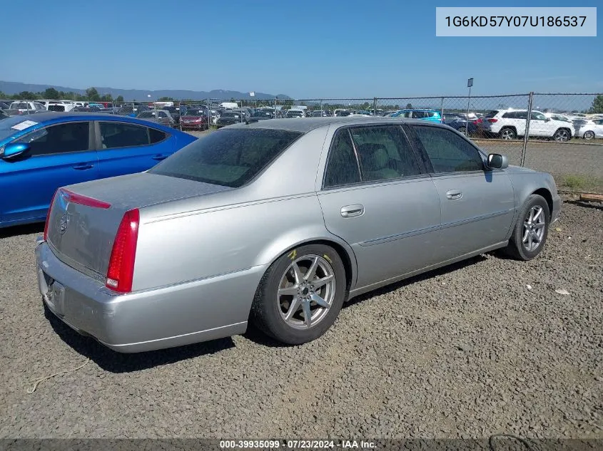 2007 Cadillac Dts Luxury I VIN: 1G6KD57Y07U186537 Lot: 39935099