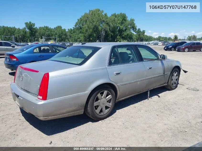 2007 Cadillac Dts Luxury I VIN: 1G6KD57Y07U147768 Lot: 40068237