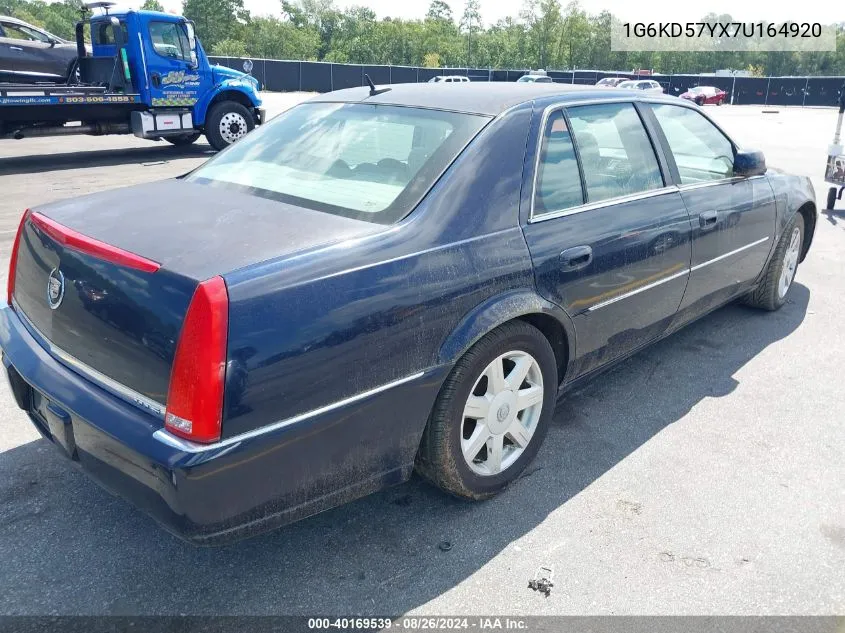 2007 Cadillac Dts V8 VIN: 1G6KD57YX7U164920 Lot: 40169539