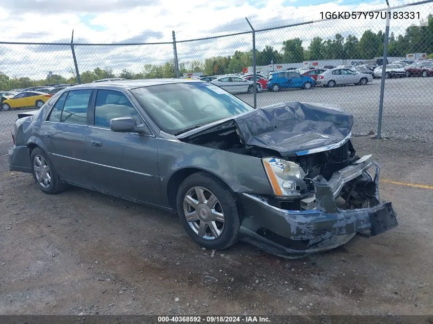 2007 Cadillac Dts Luxury I VIN: 1G6KD57Y97U183331 Lot: 40368592