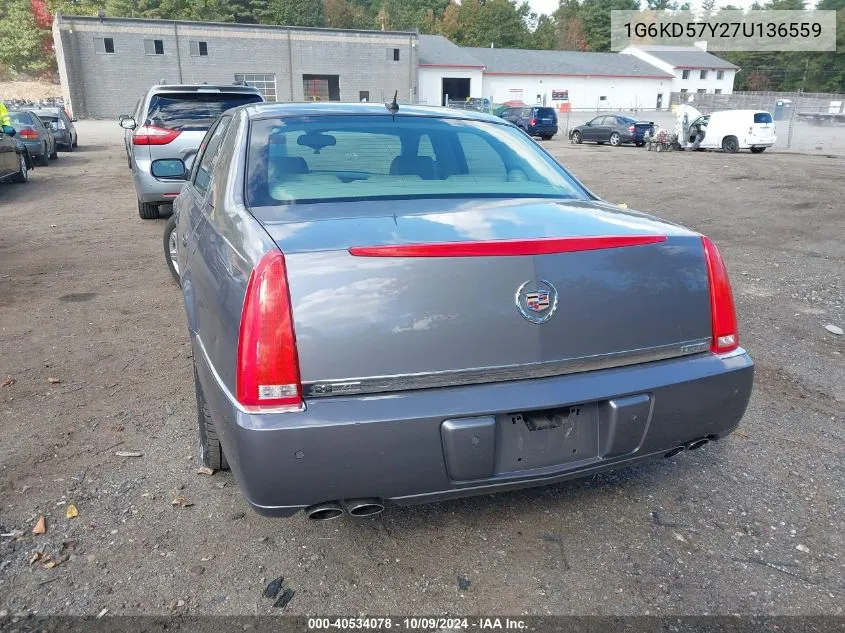 2007 Cadillac Dts Luxury I VIN: 1G6KD57Y27U136559 Lot: 40534078