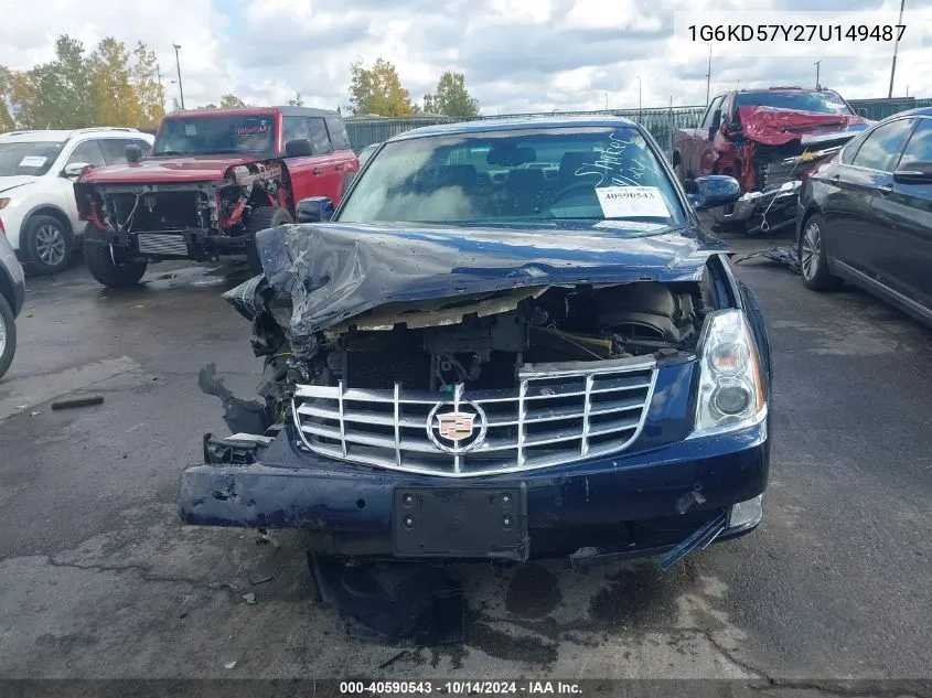 2007 Cadillac Dts VIN: 1G6KD57Y27U149487 Lot: 40590543