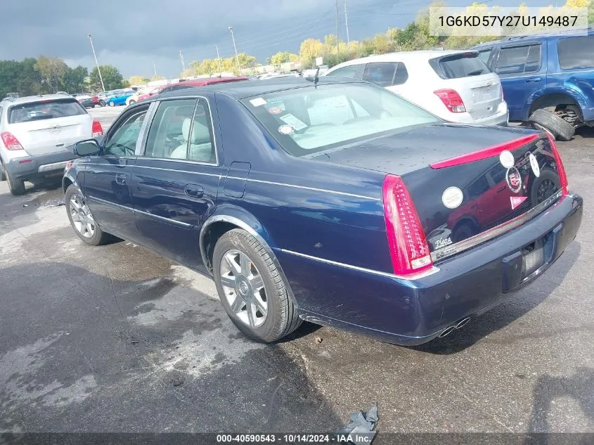 2007 Cadillac Dts VIN: 1G6KD57Y27U149487 Lot: 40590543