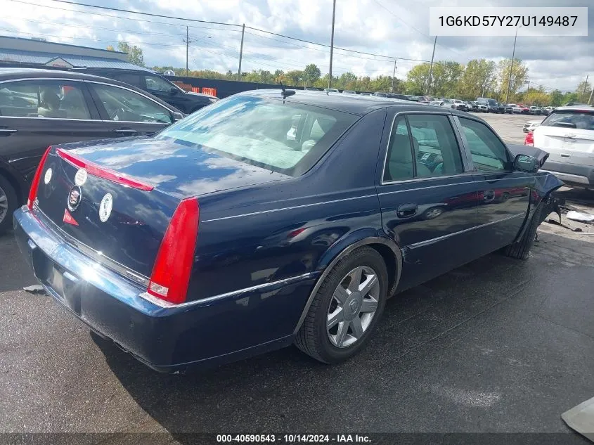 2007 Cadillac Dts VIN: 1G6KD57Y27U149487 Lot: 40590543