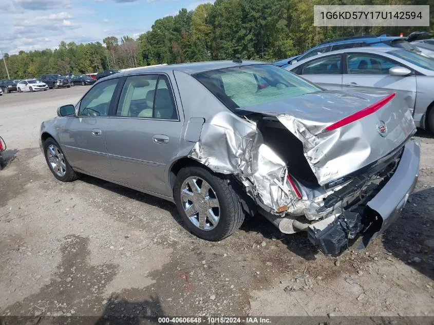 2007 Cadillac Dts Luxury I VIN: 1G6KD57Y17U142594 Lot: 40606648