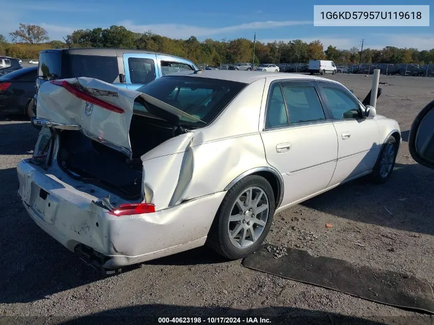 2007 Cadillac Dts Performance VIN: 1G6KD57957U119618 Lot: 40623198