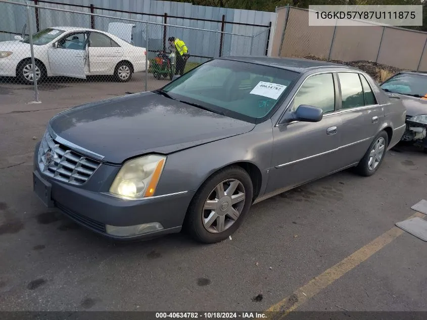 2007 Cadillac Dts Luxury I VIN: 1G6KD57Y87U111875 Lot: 40634782