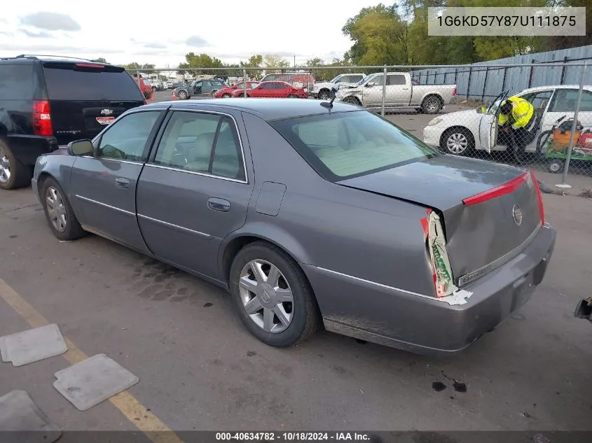 2007 Cadillac Dts Luxury I VIN: 1G6KD57Y87U111875 Lot: 40634782