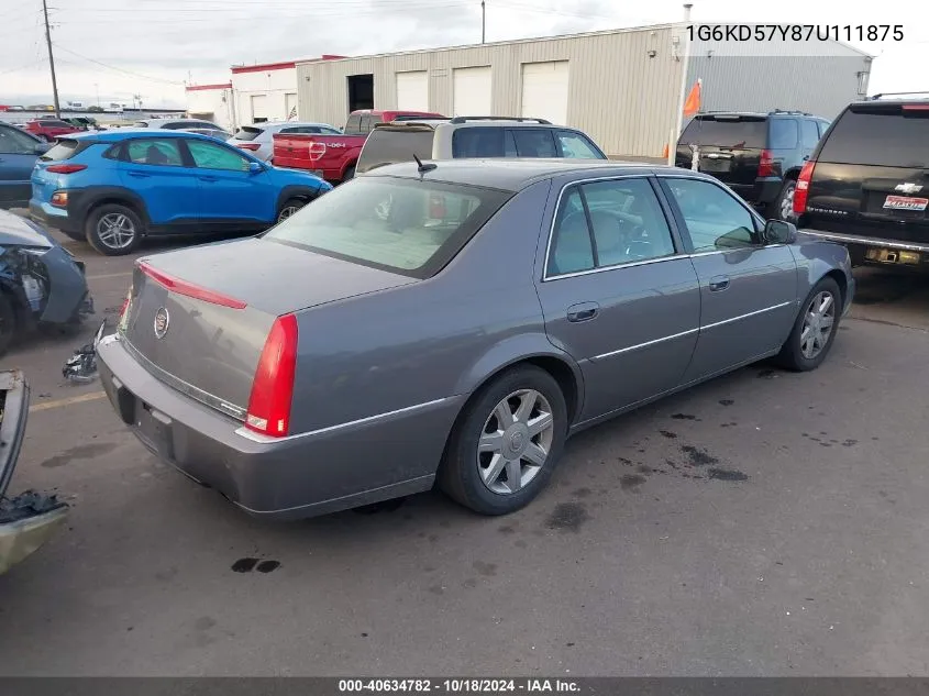 2007 Cadillac Dts Luxury I VIN: 1G6KD57Y87U111875 Lot: 40634782