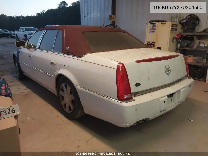 2007 Cadillac Dts Luxury I VIN: 1G6KD57YX7U204560 Lot: 40659442