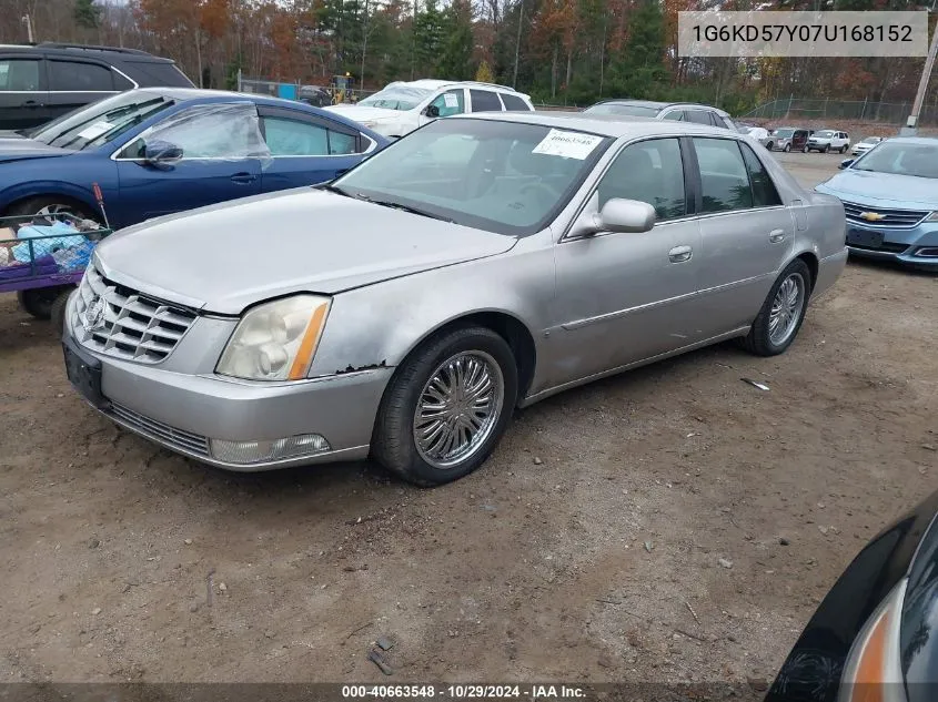 2007 Cadillac Dts V8 VIN: 1G6KD57Y07U168152 Lot: 40663548