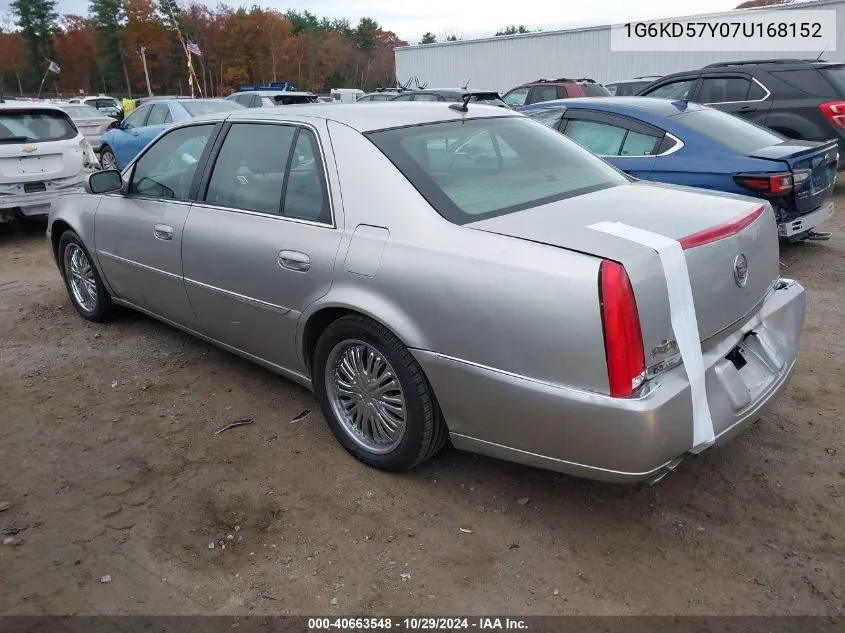 2007 Cadillac Dts V8 VIN: 1G6KD57Y07U168152 Lot: 40663548