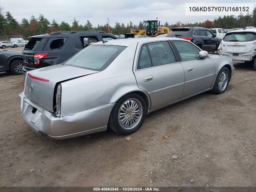 2007 Cadillac Dts V8 VIN: 1G6KD57Y07U168152 Lot: 40663548