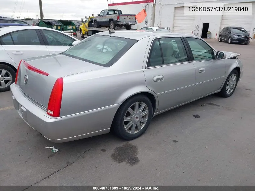 2007 Cadillac Dts Luxury Ii VIN: 1G6KD57Y37U219840 Lot: 40731809