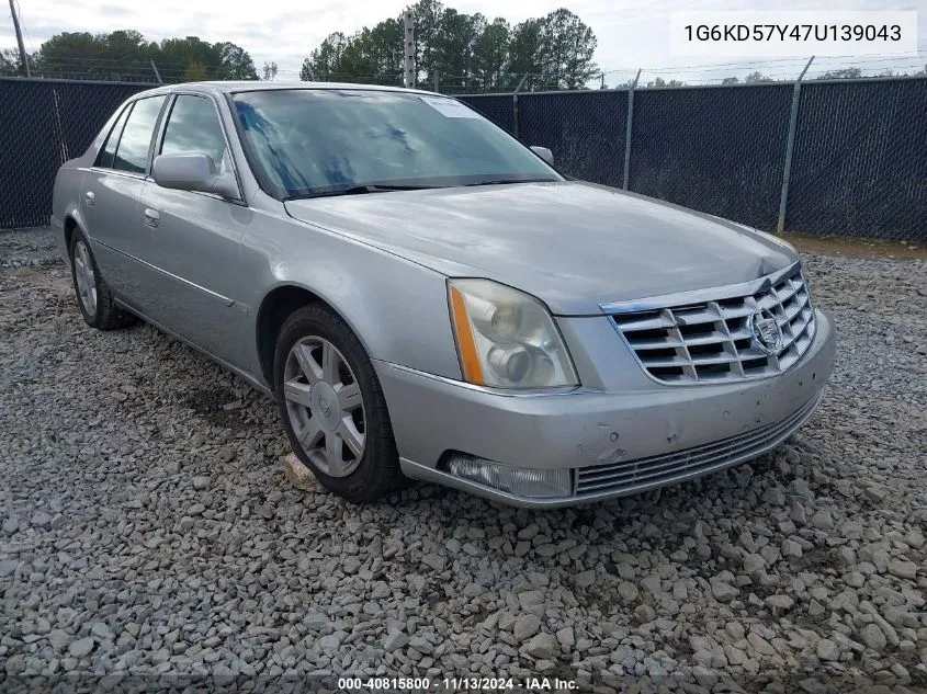 2007 Cadillac Dts Luxury I VIN: 1G6KD57Y47U139043 Lot: 40815800