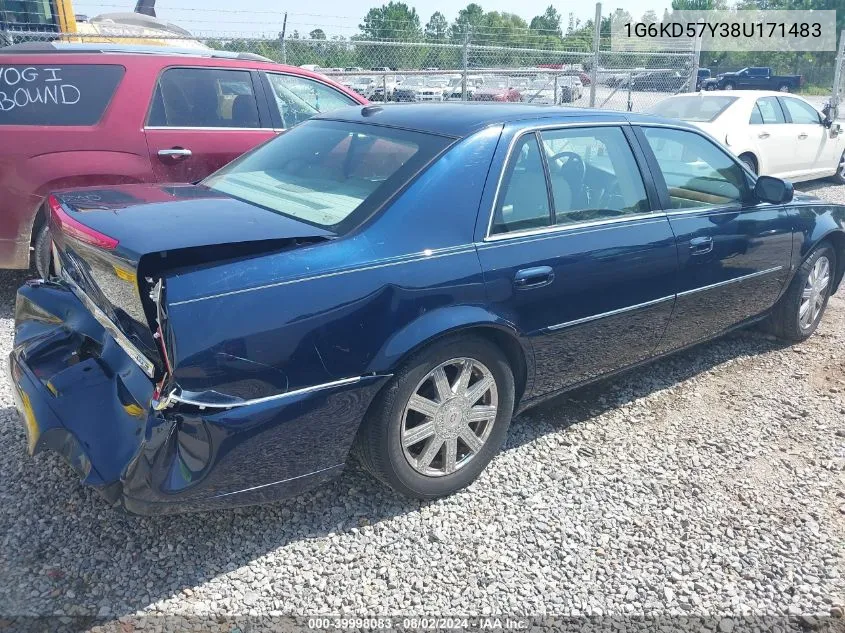 2008 Cadillac Dts 1Sd VIN: 1G6KD57Y38U171483 Lot: 39998083