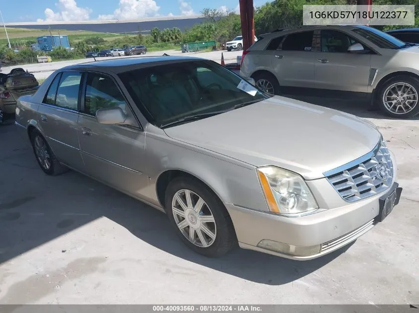 2008 Cadillac Dts 1Sd VIN: 1G6KD57Y18U122377 Lot: 40093560