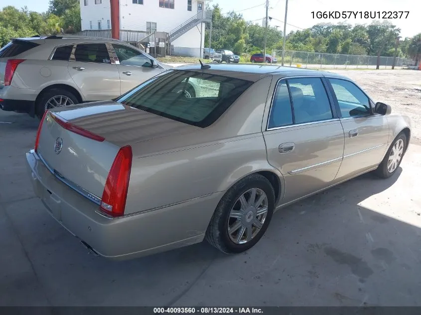 2008 Cadillac Dts 1Sd VIN: 1G6KD57Y18U122377 Lot: 40093560