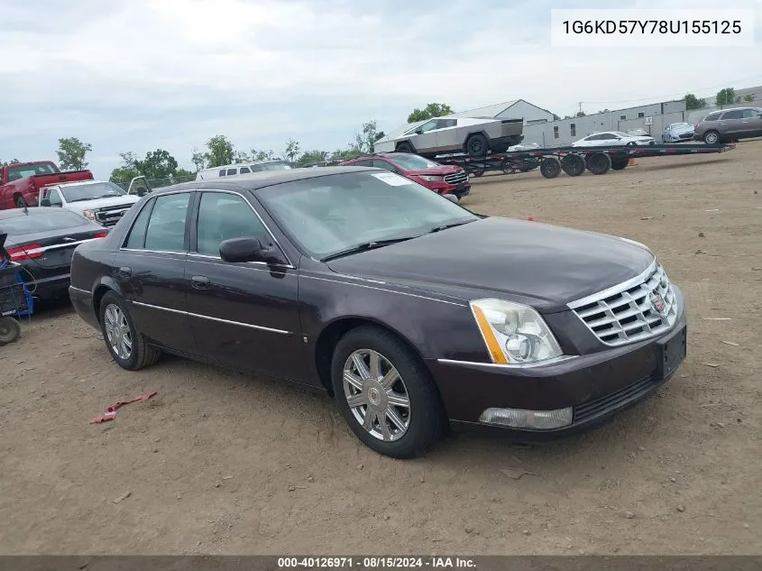 2008 Cadillac Dts 1Sd VIN: 1G6KD57Y78U155125 Lot: 40126971