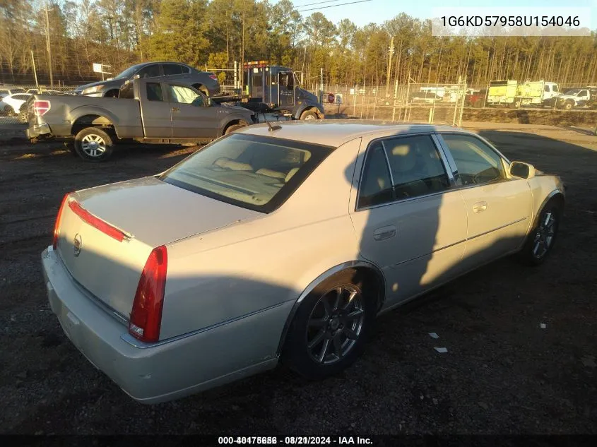 2008 Cadillac Dts 1Se VIN: 1G6KD57958U154046 Lot: 40175656