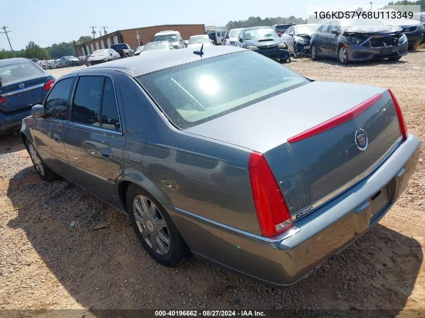 2008 Cadillac Dts 1Sd VIN: 1G6KD57Y68U113349 Lot: 40196662