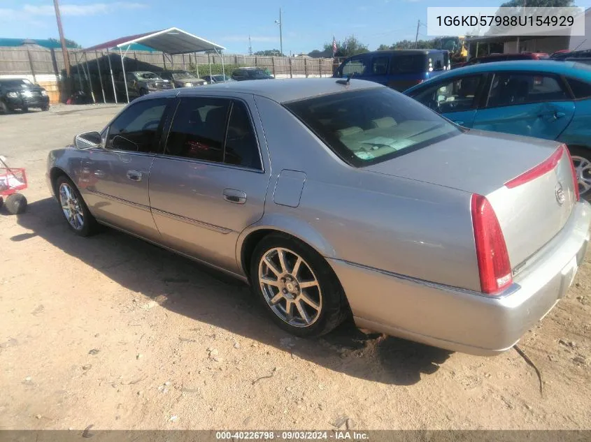 2008 Cadillac Dts 1Se VIN: 1G6KD57988U154929 Lot: 40226798