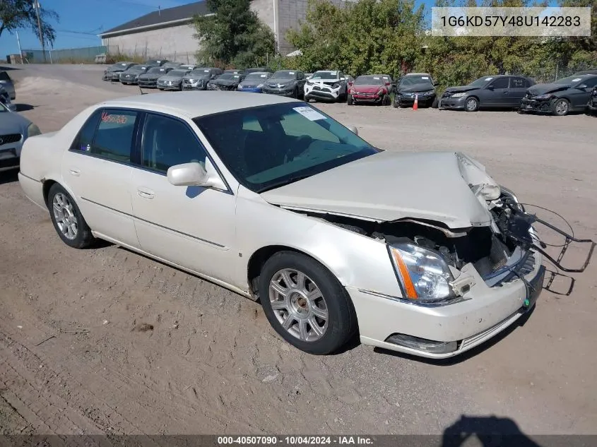 2008 Cadillac Dts 1Sc VIN: 1G6KD57Y48U142283 Lot: 40507090