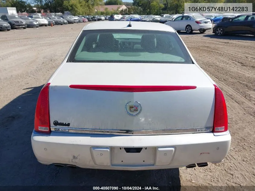 2008 Cadillac Dts 1Sc VIN: 1G6KD57Y48U142283 Lot: 40507090