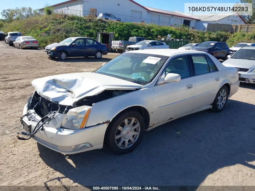 2008 Cadillac Dts 1Sc VIN: 1G6KD57Y48U142283 Lot: 40507090